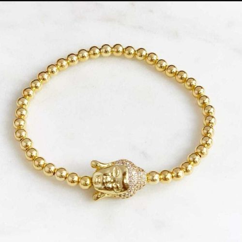 Buddha with Gold & Silver Beads Bracelet