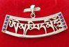 Om Mani Padme Hum Pendant - Silver Rhodium with Amethyst