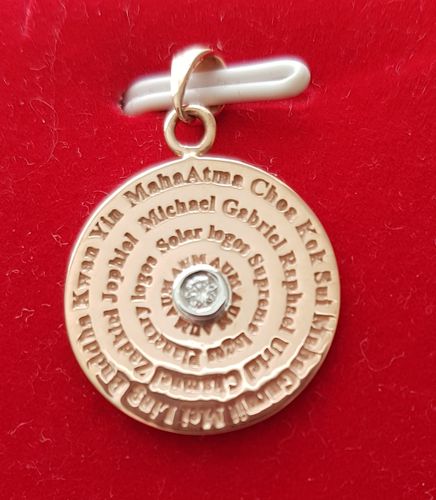Sacred Circle Pendant 2cm Rose Gold 9carat with Diamond
