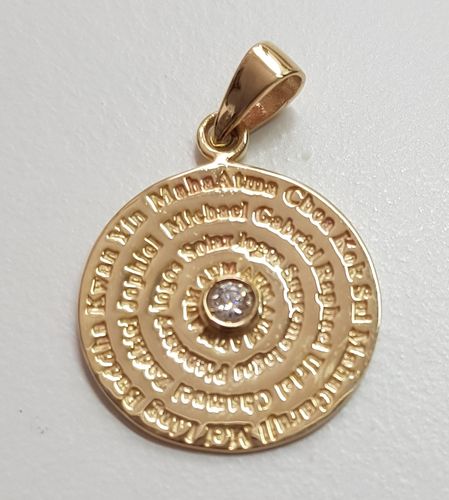 Sacred Circle Pendant 2cm Yellow Gold 9carat with Diamond