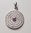 Sacred Circle Pendant 2cm in Silver Rhodium with Amethyst