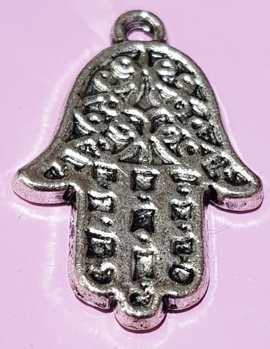 Hand of Fatima Pendant - Silver - very small