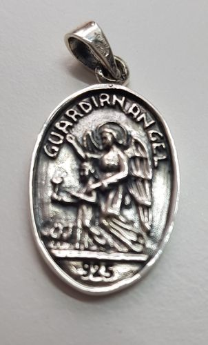 St Michael/Guradian Angel (Antique Look)- Silver