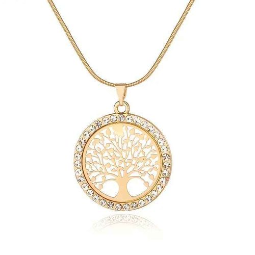 Tree of Life Pendant with Chain - Gold